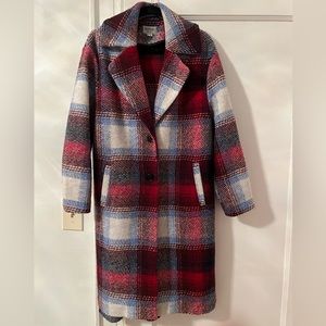 Bernie by Bernardo Plaid Wool Long Coat
